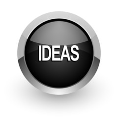 ideas black chrome glossy web icon