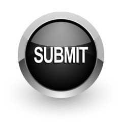 submit black chrome glossy web icon