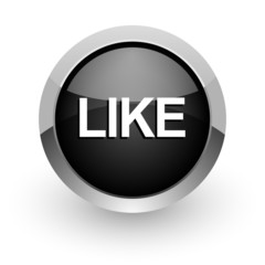 like black chrome glossy web icon