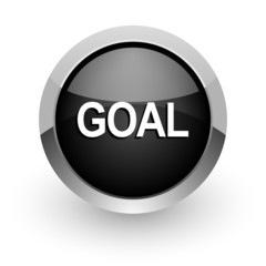 goal black chrome glossy web icon