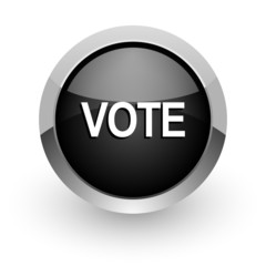 vote black chrome glossy web icon