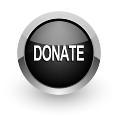 donate black chrome glossy web icon