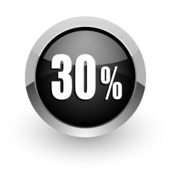 30 percent black chrome glossy web icon