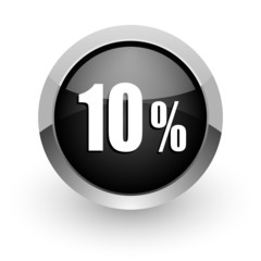 10 percent black chrome glossy web icon