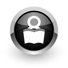 book black chrome glossy web icon