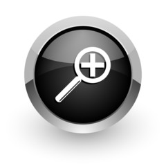 Fototapeta premium lens black chrome glossy web icon