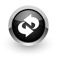 rotation black chrome glossy web icon