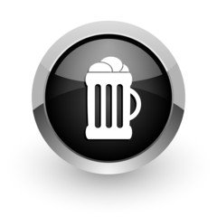 beer black chrome glossy web icon