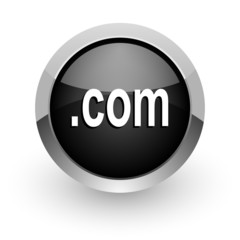 com black chrome glossy web icon