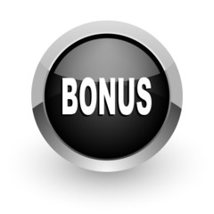 bonus black chrome glossy web icon