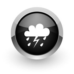 storm black chrome glossy web icon