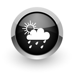 rain black chrome glossy web icon