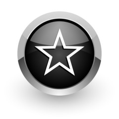 star black chrome glossy web icon