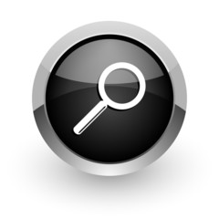 search black chrome glossy web icon