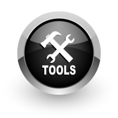 Fototapeta premium tools black chrome glossy web icon