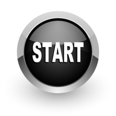 start black chrome glossy web icon