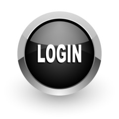 login black chrome glossy web icon