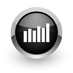 Obraz premium graph black chrome glossy web icon