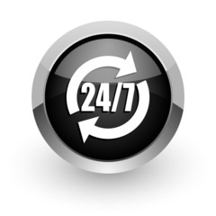 service black chrome glossy web icon