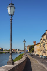 Fototapeta na wymiar Arno River in Pisa, Italy