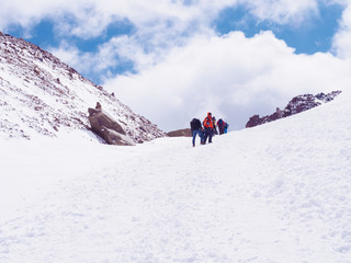 Fototapeta na wymiar Climbers at the mountains
