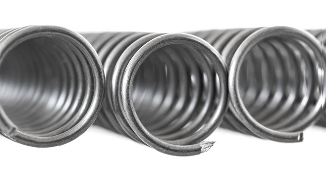 Closeup of steel springs