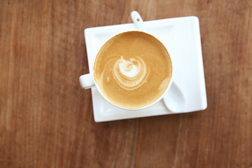 coffee on wood background