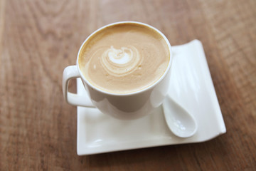 coffee on wood background