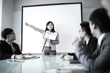 Successful business meeting with a group of people at the office