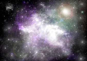 Stars of a planet and galaxy in a free space