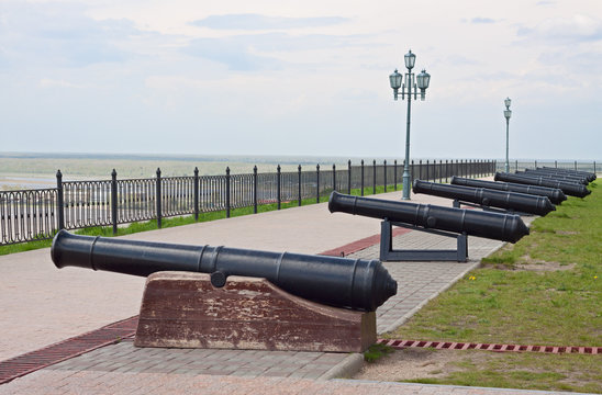 Old cannons in fortifications