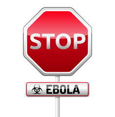 Ebola virus danger sign with reflect and shadow. Isolated symbol