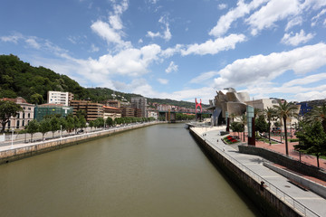Fototapeta na wymiar River Nervion in the city of Bilbao. Spain