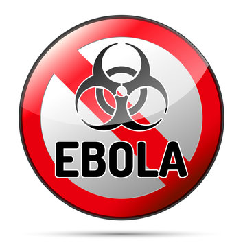 Ebola virus danger sign with reflect and shadow. Isolated symbol