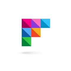 Letter F mosaic logo icon design template elements.