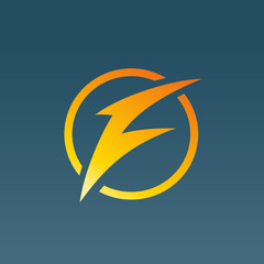 Letter F lightning logo icon design template elements.