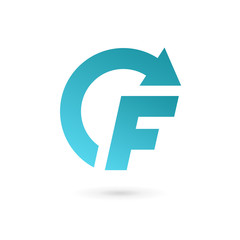 Letter F arrow logo icon design template elements.