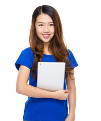 Asian woman hold digital tablet