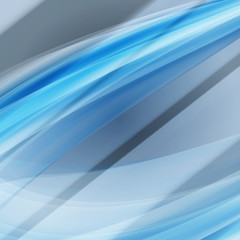 Blue gradient waves striking movement under transparent glass