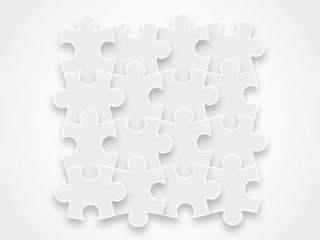 Puzzle pieces with icons concept background