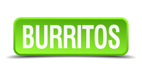 burritos green 3d realistic square isolated button