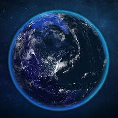 planet earth night view from space.