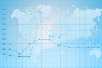 World Map. business chart graph.