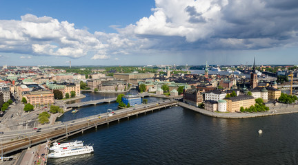 Fototapeta premium Showing the district of Gamla Stan, Stockholm, Sweeden