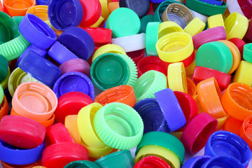 Color plastic caps background