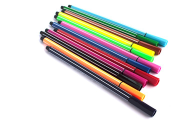 Fototapeta premium Colorful pen on white background