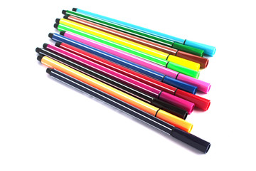 Colorful pen on white background