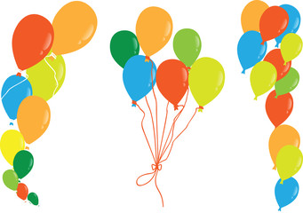 Holiday background with colorful balloons. Vector