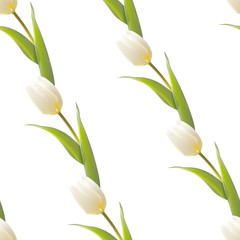 Tulip, floral background, seamless pattern.