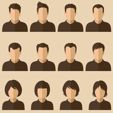vector design of people avatars, flat user face icon